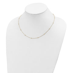 Sophia Jewelers 14K Gold Polished Diamond-Cut Beaded Necklace