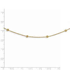 Sophia Jewelers 14K Gold Polished Diamond-Cut Beaded Necklace