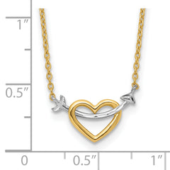 Sophia Jewelers 14K Gold Rhodium Heart Necklace with Diamond-Cut Elegance