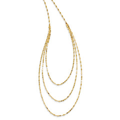 14k Polished Triple Strand Necklace