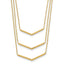 14k Polished 3 Strand w 2in Extension Drop Bar Necklace