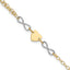14k Two-tone Gold Polished Infinity and Heart Bracelet