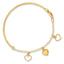 Dangle Heart Bangle Bracelet in 14K Yellow Gold, 2mm, 7 Inch - Sophia Jewelers