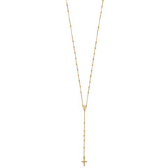 Sophia Jewelers 14K Gold Polished Rosary Necklace 24 Elegant Design