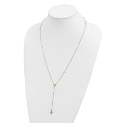 Sophia Jewelers 14K Gold Polished Rosary Necklace 24 Elegant Design