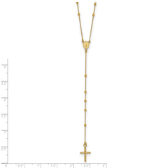 Sophia Jewelers 14K Gold Polished Rosary Necklace 24 Elegant Design