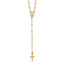 14k Gold Polished & D/C w/3in ext. Rosary Necklace