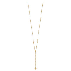 Sophia Jewelers 14K Gold Polished Beaded Rosary Necklace Unisex 19.5