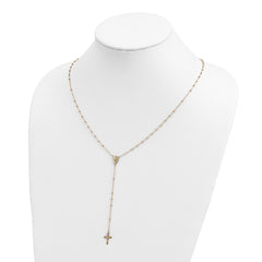 Sophia Jewelers 14K Gold Polished Beaded Rosary Necklace Unisex 19.5