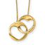14k Polished Double Interlocking Heart I Love You with 1 inch ext. Necklace