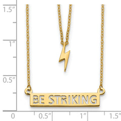 14K Gold Two-Strand Lightning Necklace with Polished Finish