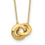 14k Polished Fancy Interlocking Circle 16 inch with 1 inch ext. Necklace