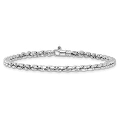14K White Gold Polished Fancy Link Bracelet