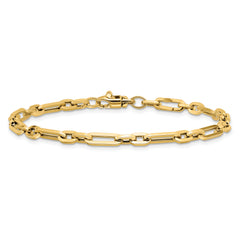 14K Gold Polished Fancy Link Bracelet