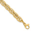 14K Gold Polished and Grooved w/ .5 in ext. Fancy Link Bracelet