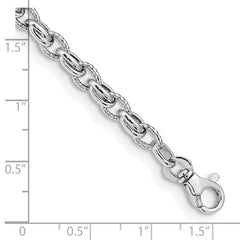 14K White Gold 7.5in Polished Fancy Link Bracelet