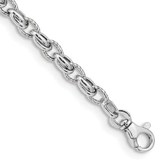 14K White Gold 7.5in Polished Fancy Link Bracelet