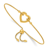 14K Heart Adjustable Bracelet