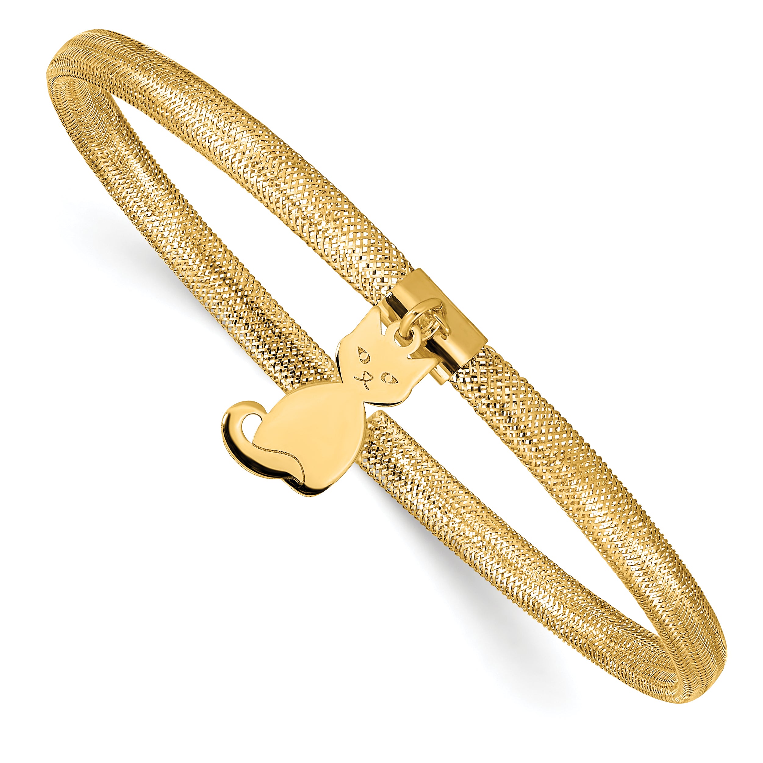 14K Cat Stretch Mesh Bracelet