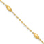 14k Diamond-cut w/Satin Oval Beads Bracelet
