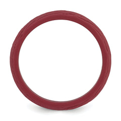 Silicone Dark Red 5.70mm Wood Grain Pattern Band