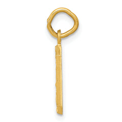 14K Small Brushed Diamond-cut Number 0 Charm