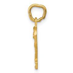 14K Small Brushed Diamond-cut Number 2 Charm