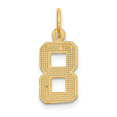 14K Small Brushed Diamond-cut Number 8 Charm