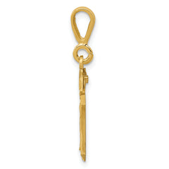 14K Small Diamond-cut Number 10 Charm