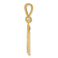14K Small Diamond-cut Number 11 Charm