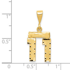 14K Small Diamond-cut Number 11 Charm