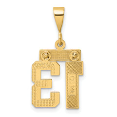 14K Small Diamond-cut Number 13 Charm