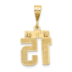 14K Small Diamond-cut Number 15 Charm