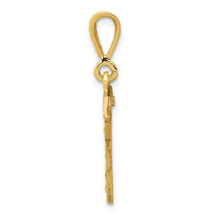 14K Small Diamond-cut Number 17 Charm