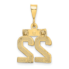 14K Small Diamond-cut Number 22 Charm