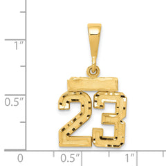 14K Small Diamond-cut Number 23 Charm