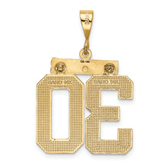 14K Small Diamond-cut Number 30 Charm