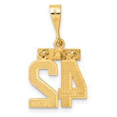 14K Small Diamond-cut Number 42 Charm