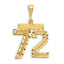 14k Small Brushed Diamond-cut Number 72 Charm