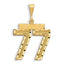 Number 77 Charm in 14K Yellow Gold, Brushed & Diamond-Cut - Sophia Jewelers