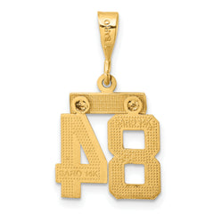 14K Small Diamond-cut Number 84 Charm