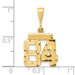 14K Small Diamond-cut Number 84 Charm