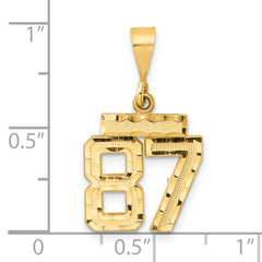 14K Small Diamond-cut Number 87 Charm