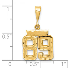 14K Small Diamond-cut Number 89 Charm