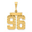 14k Small Brushed Diamond-cut Number 96 Charm