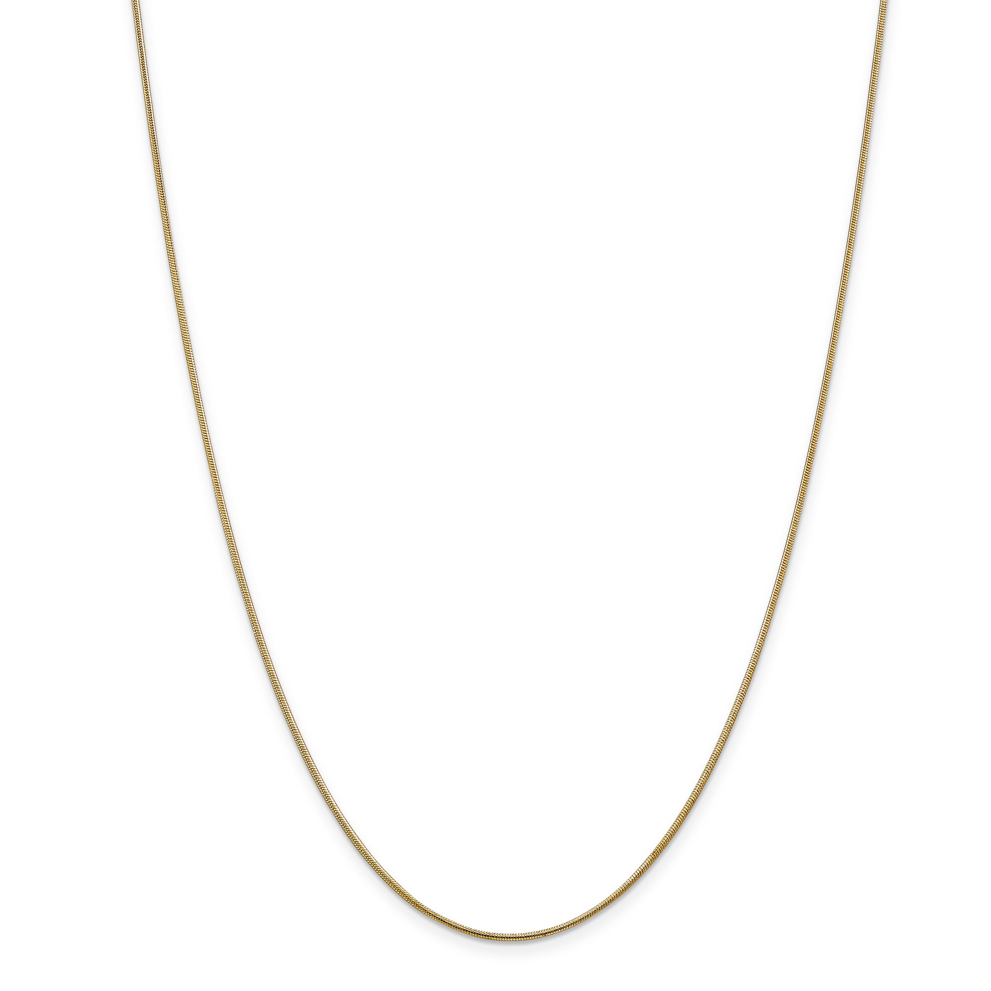 14K 1.1mm Round Snake Chain