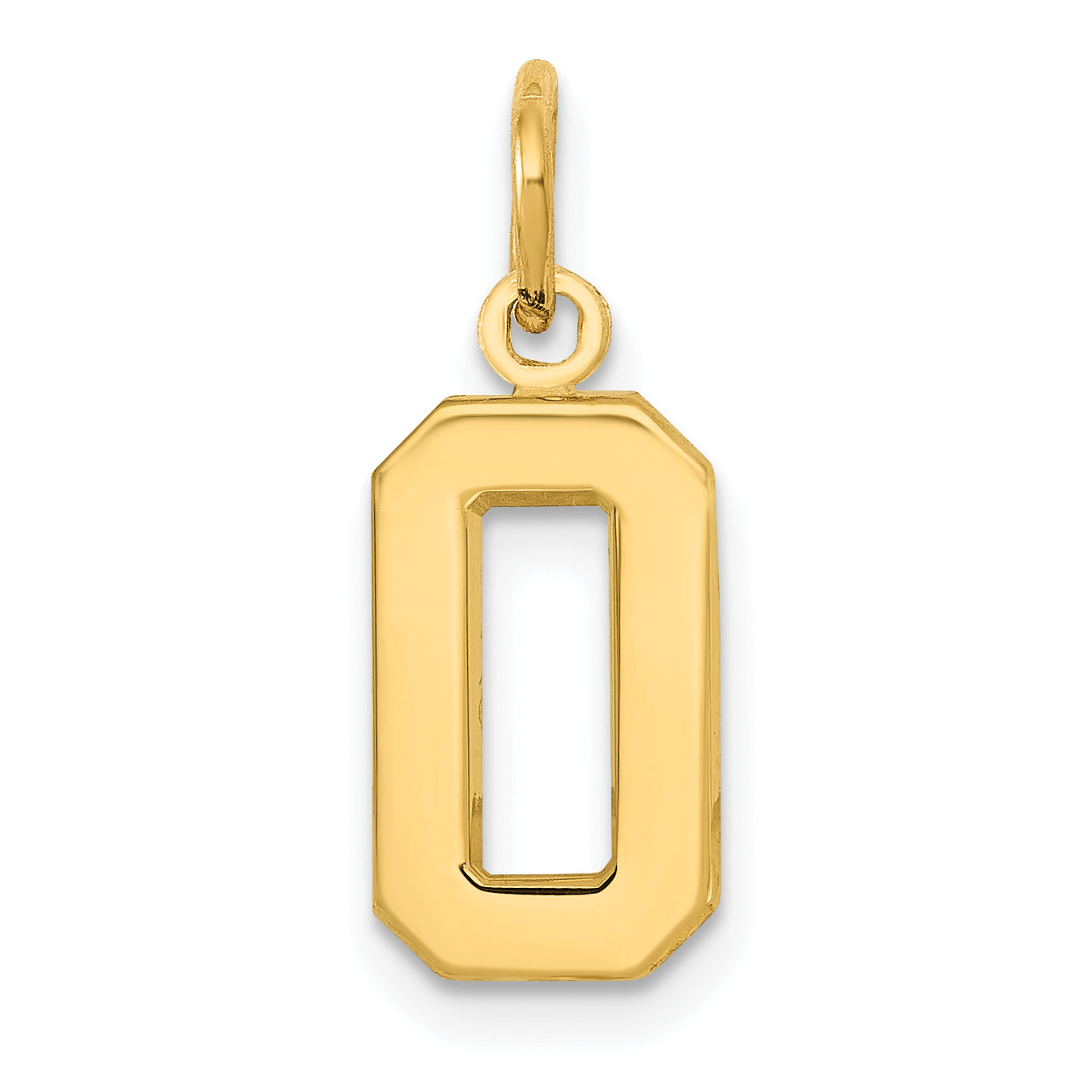 14k Small Polished Number 0 Charm