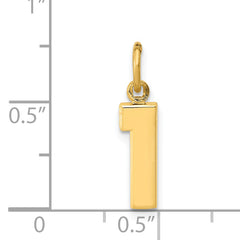 14K Small Polished Number 1 Charm