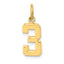 14k Small Polished Number 3 Charm