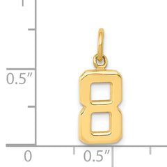 14K Small Polished Number 8 Charm